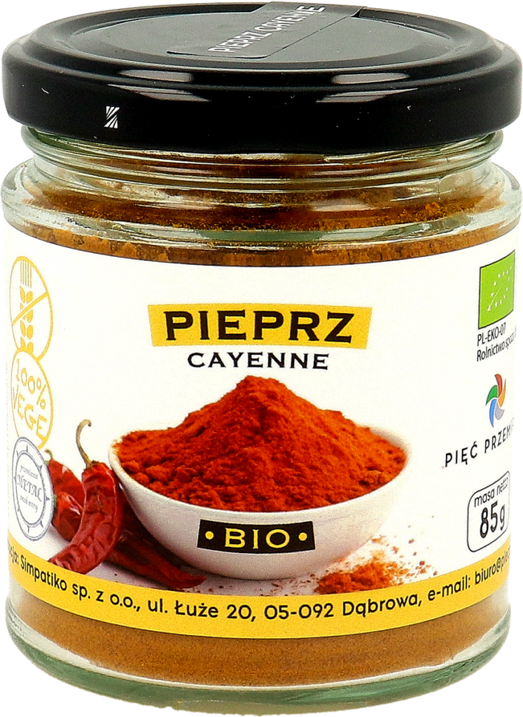 PIEPRZ CAYENNE BEZGLUTENOWY BIO 85 g – PIĘĆ PRZEMIAN