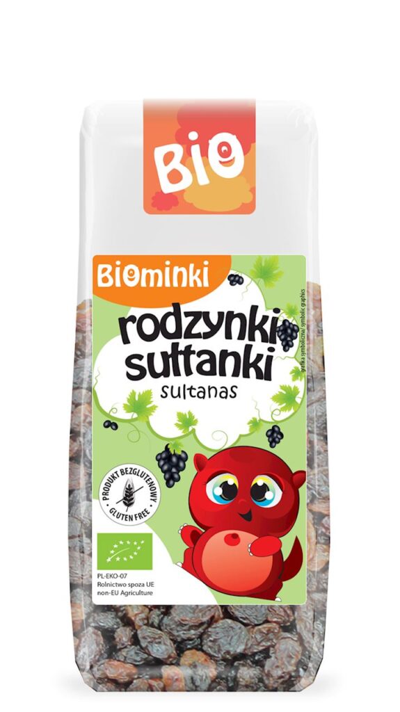 RODZYNKI SUŁTANKI BEZGLUTENOWE BIO 150 g – BIOMINKI