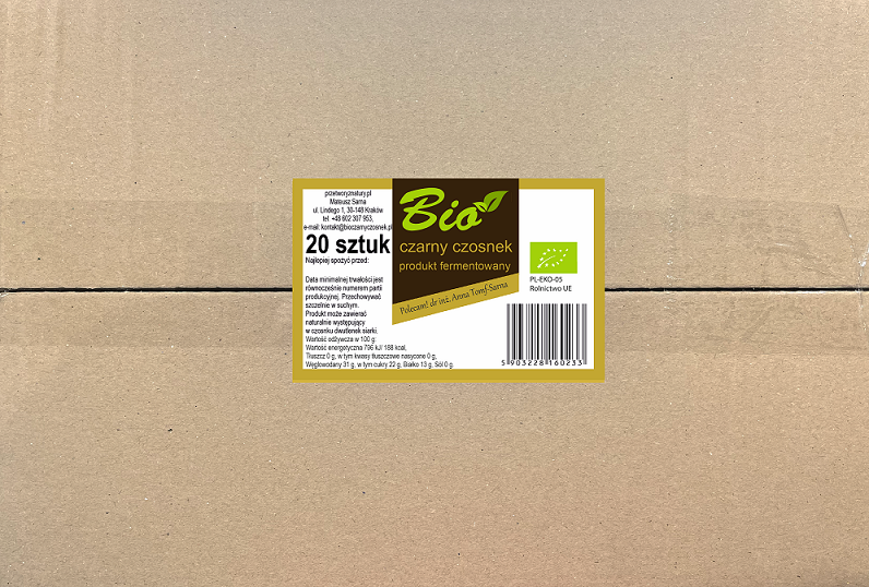 OPAKOWANIE ZBIORCZE (szt) – CZARNY CZOSNEK BEZGLUTENOWY BIO – PRZETWORY Z NATURY