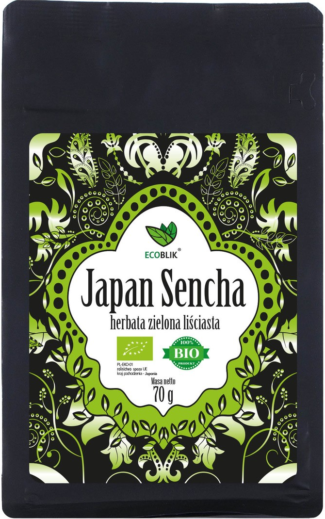 HERBATA ZIELONA LIŚCIASTA SENCHA JAPOŃSKA BIO 70 g - ECOBLIK
