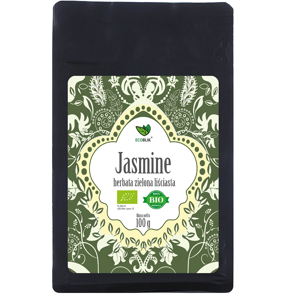 HERBATA ZIELONA LIŚCIASTA JAŚMINOWA BIO 100 g – ECOBLIK