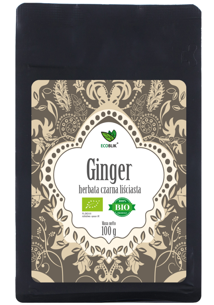 HERBATA CZARNA LIŚCIASTA IMBIROWA BIO 100 g – ECOBLIK