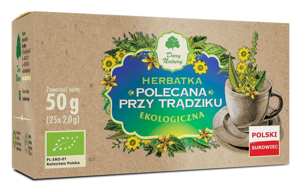 HERBATKA POLECANA PRZY TRĄDZIKU BIO (25 x 2 g) 50 g – DARY NATURY