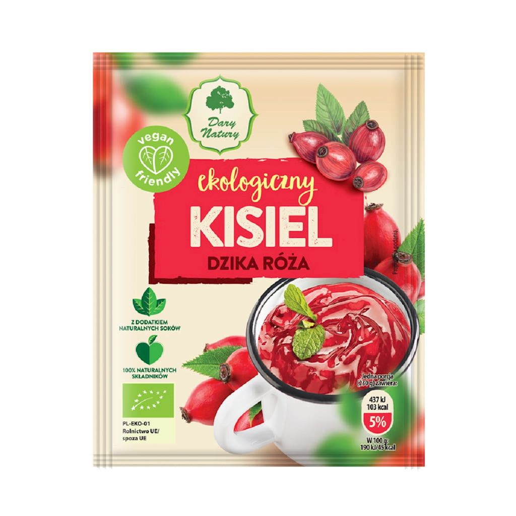 KISIEL INSTANT DZIKA RÓŻA BEZGLUTENOWY BIO 30 g – DARY NATURY