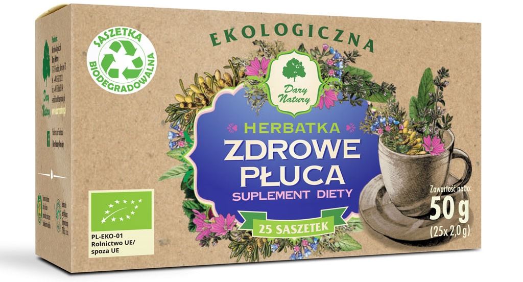 HERBATKA ZDROWE PŁUCA BIO (25 x 2 g) 50 g – DARY NATURY