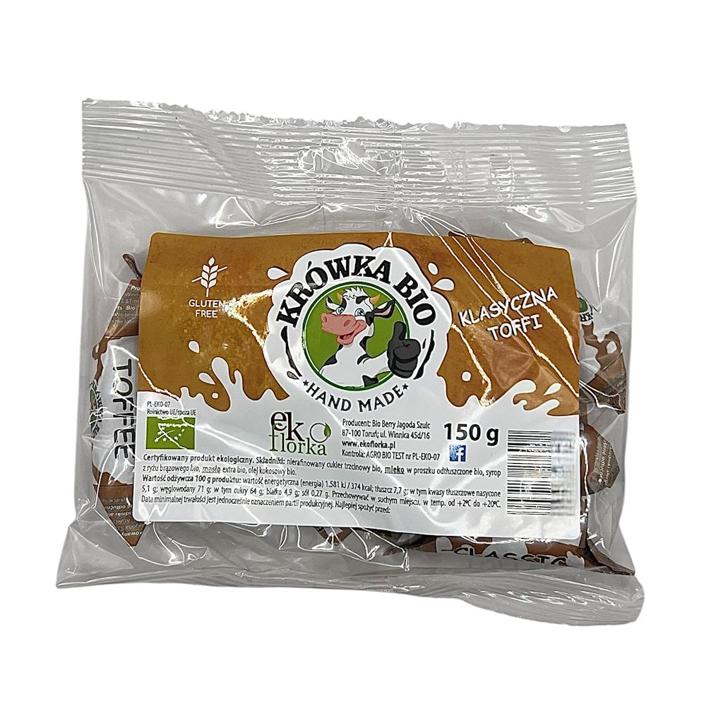 KRÓWKI KLASYCZNE O SMAKU TOFFI BEZGLUTENOWE BIO 150 g – EKOFLORKA