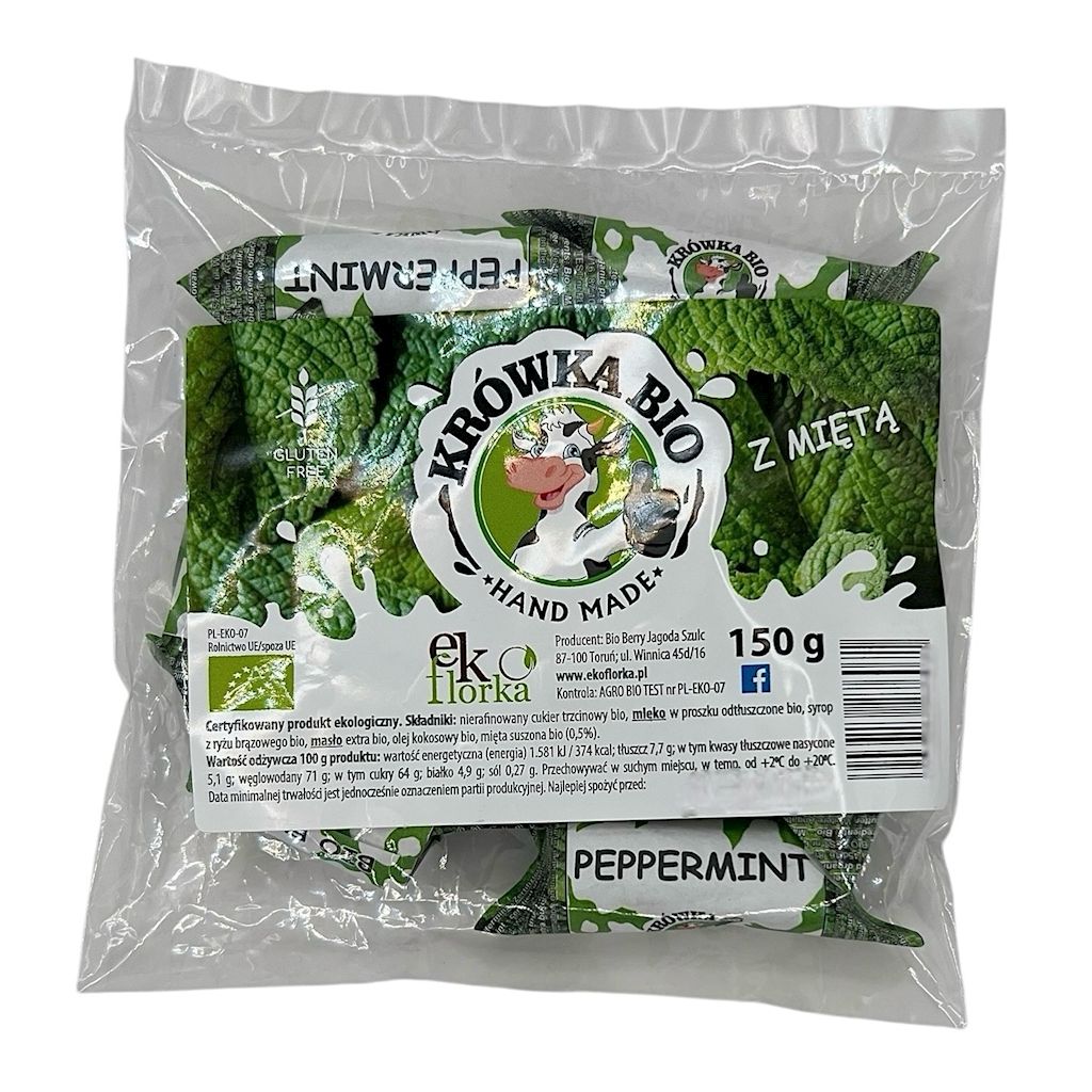 KRÓWKI Z MIĘTĄ BEZGLUTENOWE BIO 150 g – EKOFLORKA