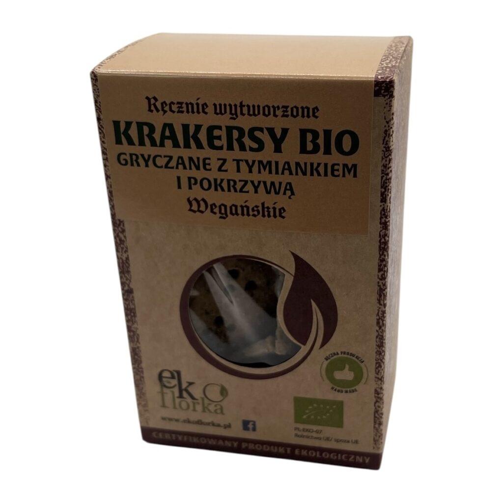 KRAKERSY GRYCZANE Z TYMIANKIEM I POKRZYWĄ BIO 90 g – EKOFLORKA