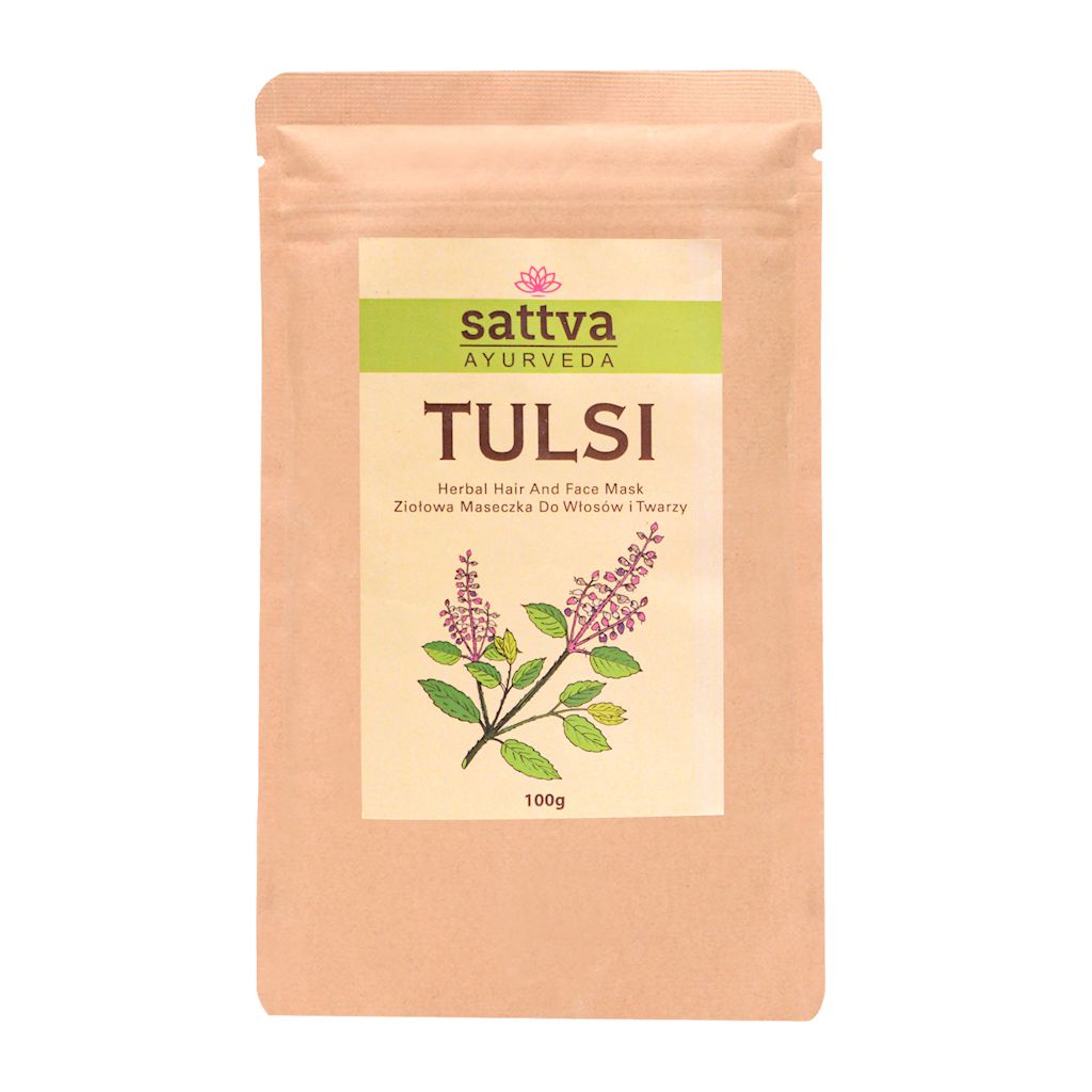 MASECZKA ZIOŁOWA DO TWARZY I WŁOSÓW TULSI 100 g – SATTVA (AYURVEDA)