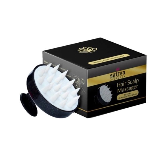 SZCZOTKA DO MASAŻU SKÓRY GŁOWY CZARNA – SATTVA (AYURVEDA)