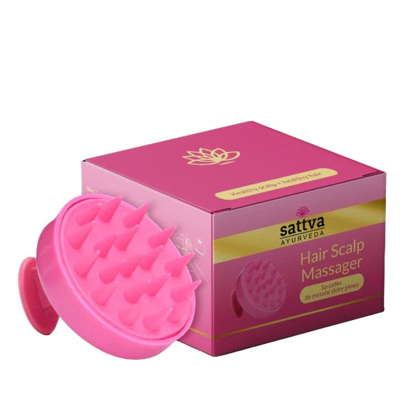 SZCZOTKA DO MASAŻU SKÓRY GŁOWY RÓŻOWA – SATTVA (AYURVEDA)