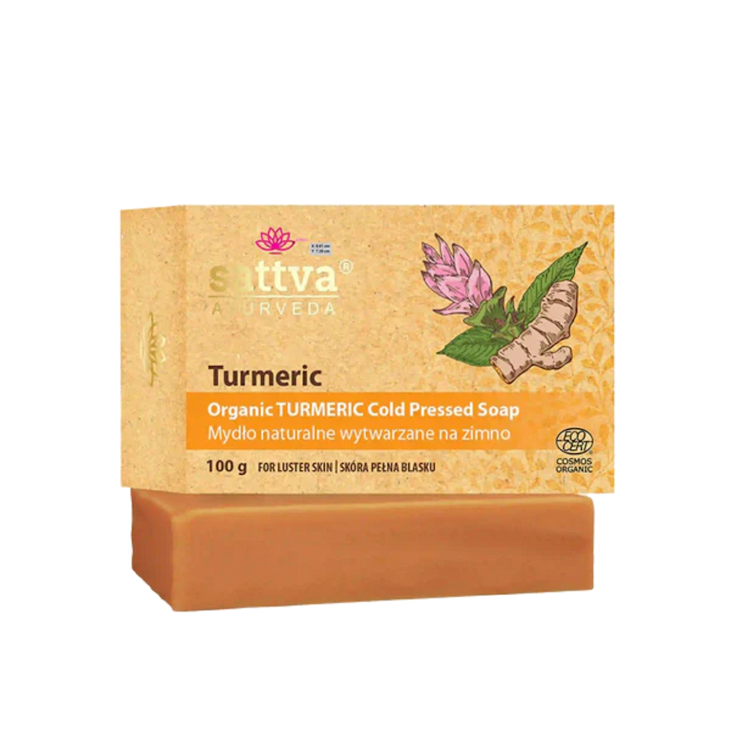 MYDŁO W KOSTCE DO CIAŁA KURKUMA ECO 100 g – SATTVA (AYURVEDA)