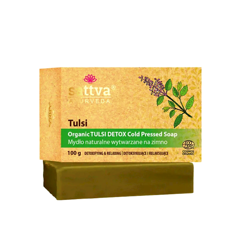 MYDŁO NATURALNE TULSI ECO 100 g – SATTVA (AYURVEDA)