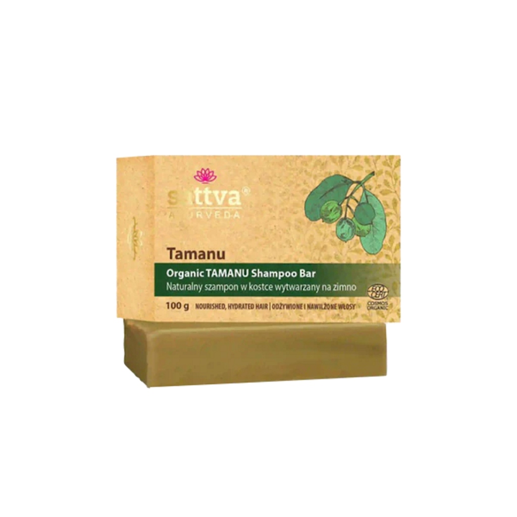 SZAMPON DO WŁOSÓW W KOSTCE TAMANU ECO 100 g – SATTVA (AYURVEDA)