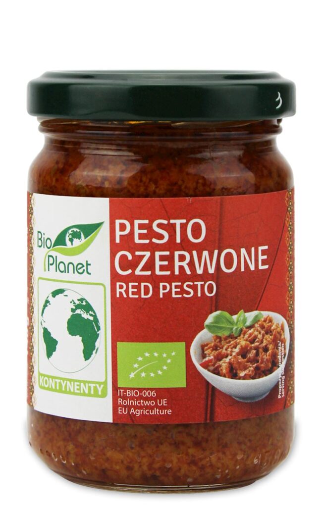 PESTO CZERWONE Z SUSZONYCH POMIDORÓW BIO 140 g – BIO PLANET