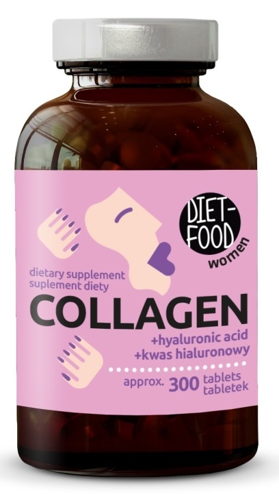 KOLAGEN + KWAS HIALURONOWY 300 TABLETEK – DIET-FOOD