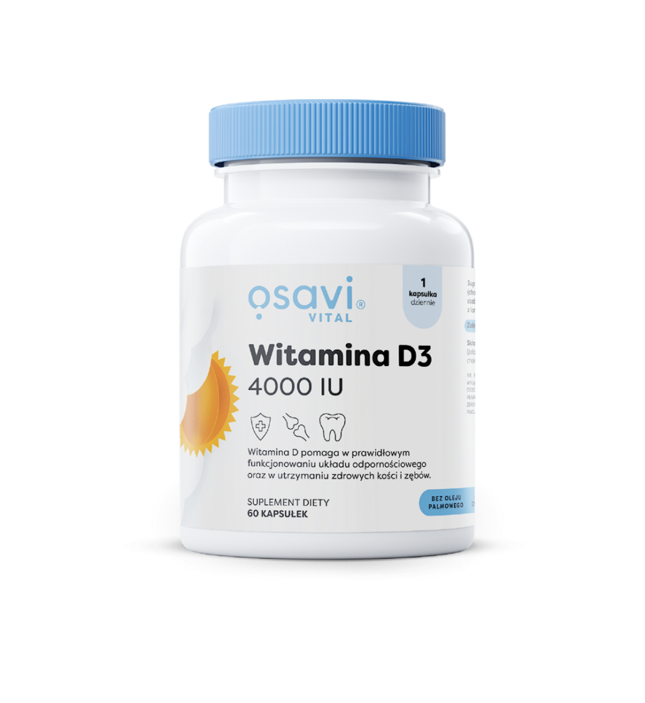 WITAMINA D3 100 µg (4000 j.m) BEZGLUTENOWA 60 KAPSUŁEK – OSAVI