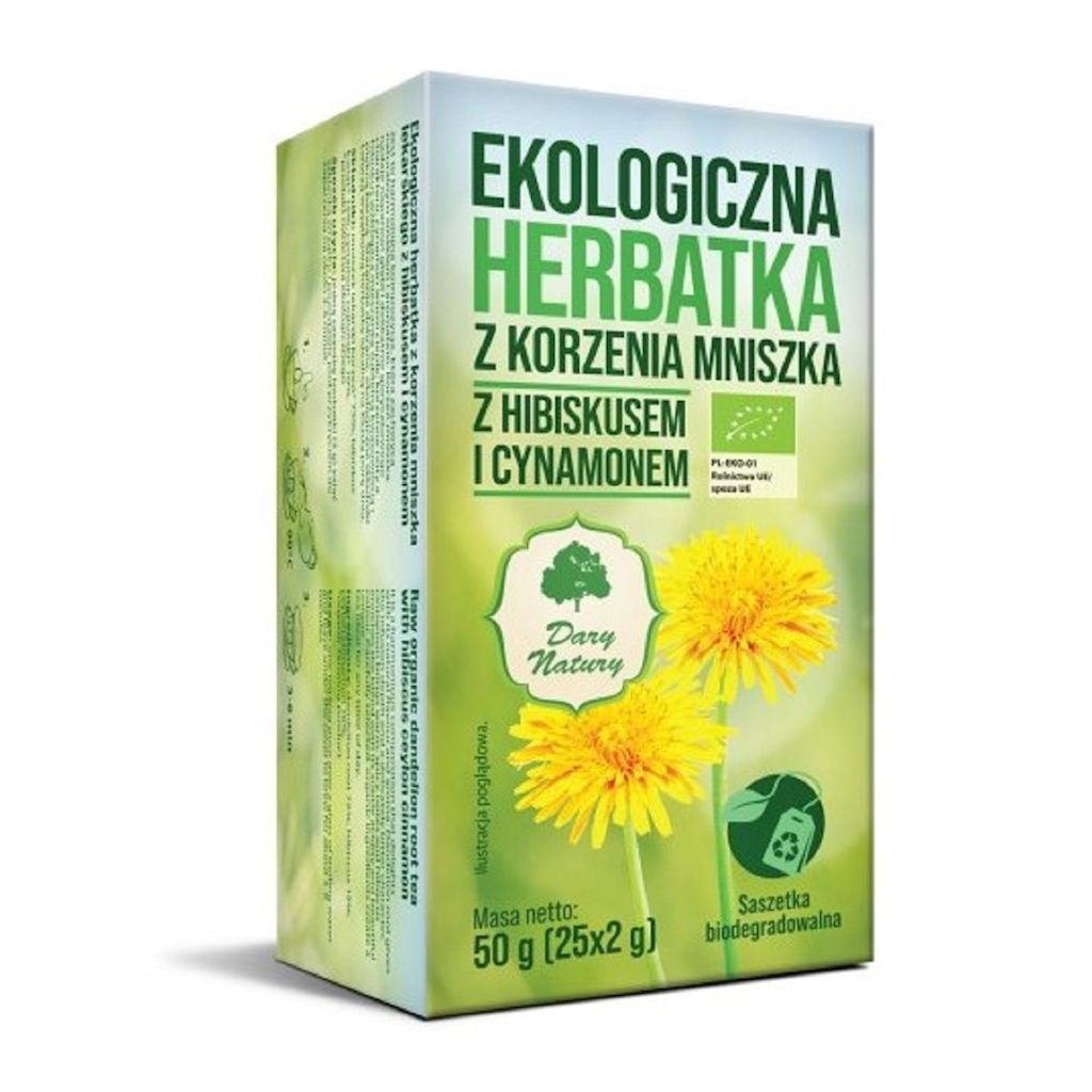 HERBATKA Z KORZENIA MNISZKA Z HIBISKUSEM I CYNAMONEM BIO (25 x 2 g) 50 g – DARY NATURY