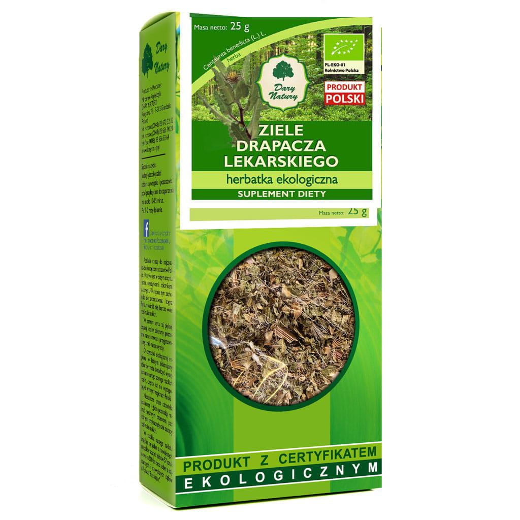 HERBATKA ZIELE DRAPACZA LEKARSKIEGO BIO 25 g – DARY NATURY