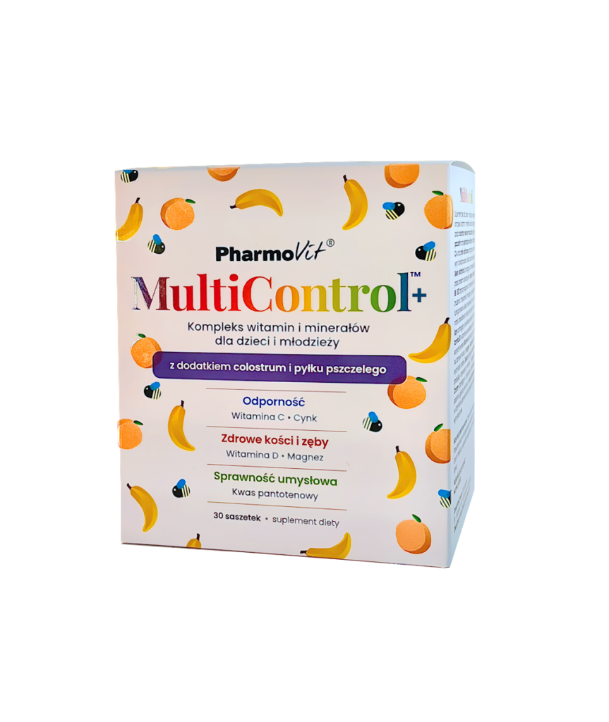 MULTIWITAMINA (MULTICONTROL) DLA DZIECI I MŁODZIEŻY BEZGLUTENOWA 30 SASZETEK – PHARMOVIT