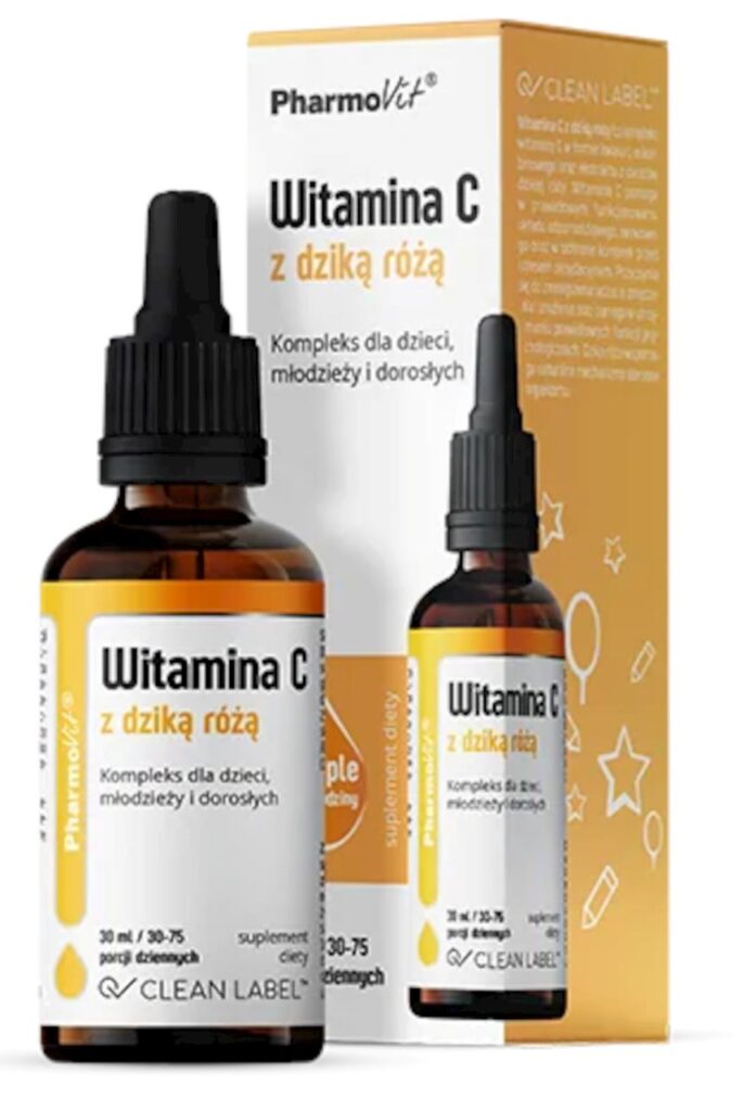 WITAMINA C Z DZIKĄ RÓŻĄ BEZGLUTENOWA W KROPLACH 30 ml – PHARMOVIT