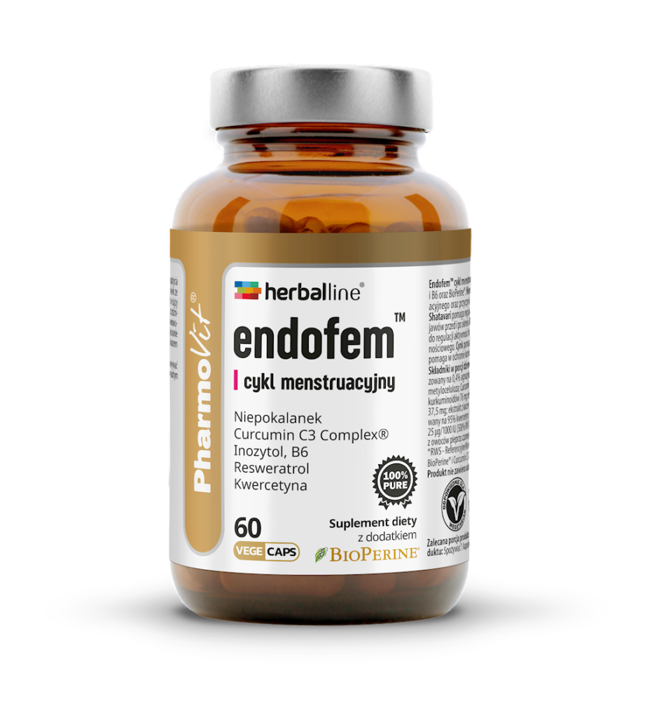 KAPSUŁKI NA CYKL MENSTRUACYJNY (ENDOFEM) BEZGLUTENOWE 60 szt. – PHARMOVIT (HERBALLINE)