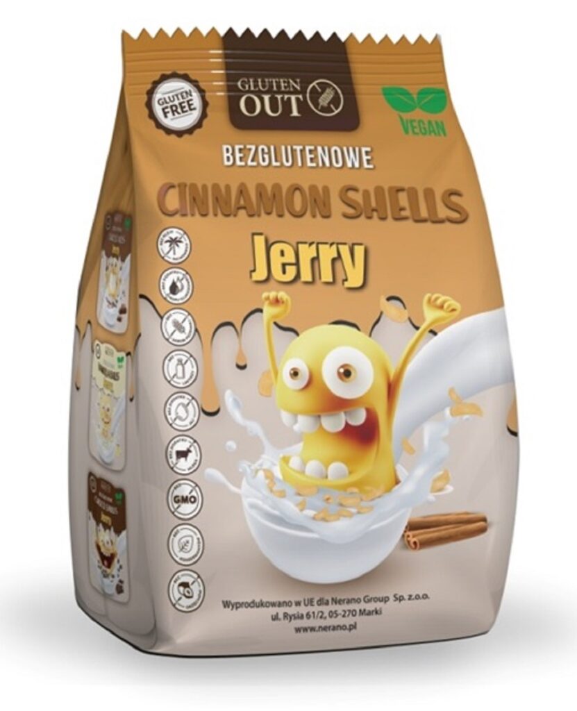 MUSZELKI ZBOŻOWE CYNAMONOWE BEZGLUTENOWE 375 g – JERRY GLUTEN OUT