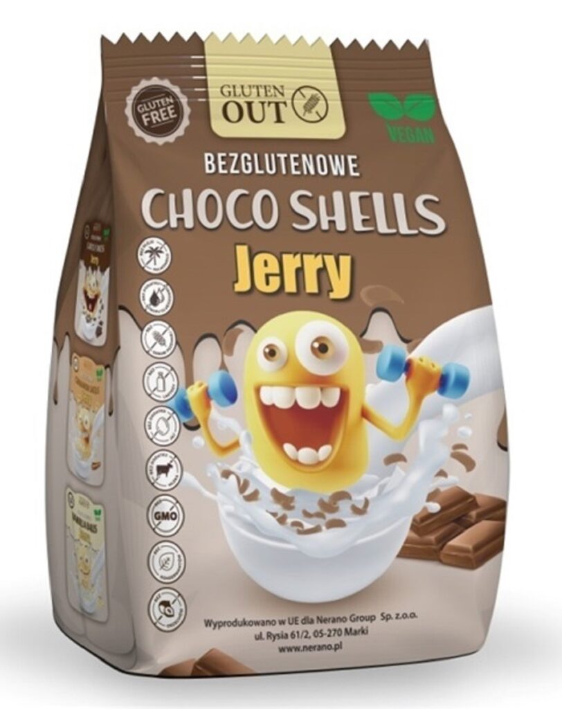 MUSZELKI ZBOŻOWE KAKAOWE BEZGLUTENOWE 375 g – JERRY GLUTEN OUT