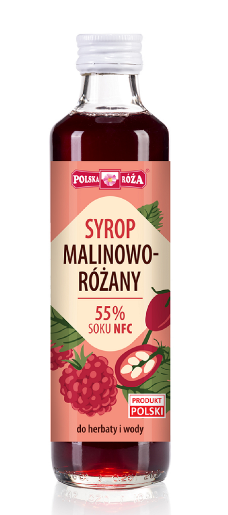 SYROP MALINOWO – RÓŻANY 250 ml – POLSKA RÓŻA