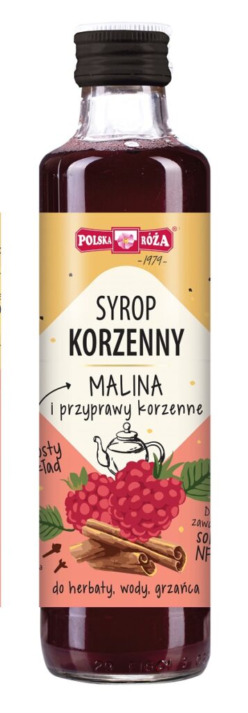 SYROP KORZENNY Z MALINAMI 250 ml – POLSKA RÓŻA