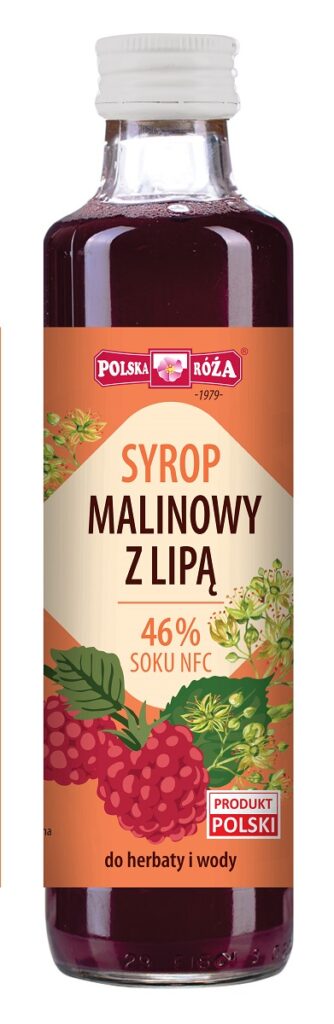 SYROP MALINOWY Z LIPĄ 250 ml – POLSKA RÓŻA