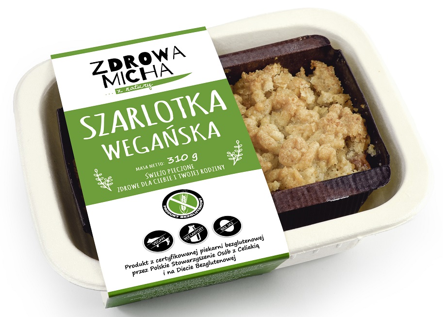 SZARLOTKA WEGAŃSKA BEZGLUTENOWA 240 g – ZDROWA MICHA (NA ZAMÓWIENIE)