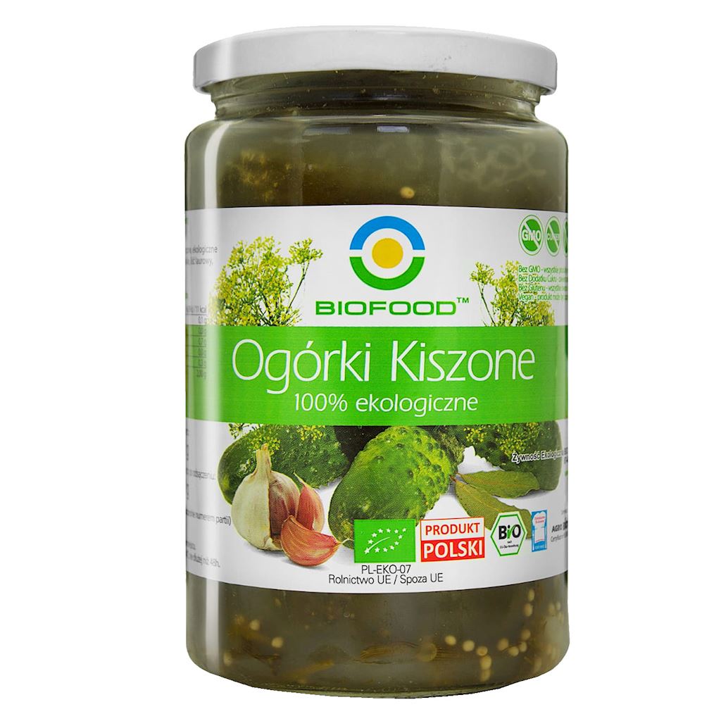 OGÓRKI KISZONE BEZGLUTENOWE BIO 760 g (560 g) – BIOFOOD