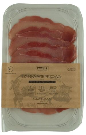 SZYNKA WIEPRZOWA DOJRZEWAJĄCA PLASTRY BEZGLUTENOWA 65 g - PAWĘTA
