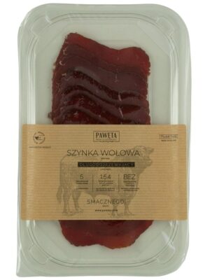 SZYNKA WOŁOWA DOJRZEWAJĄCA PLASTRY BEZGLUTENOWA 65 g - PAWĘTA