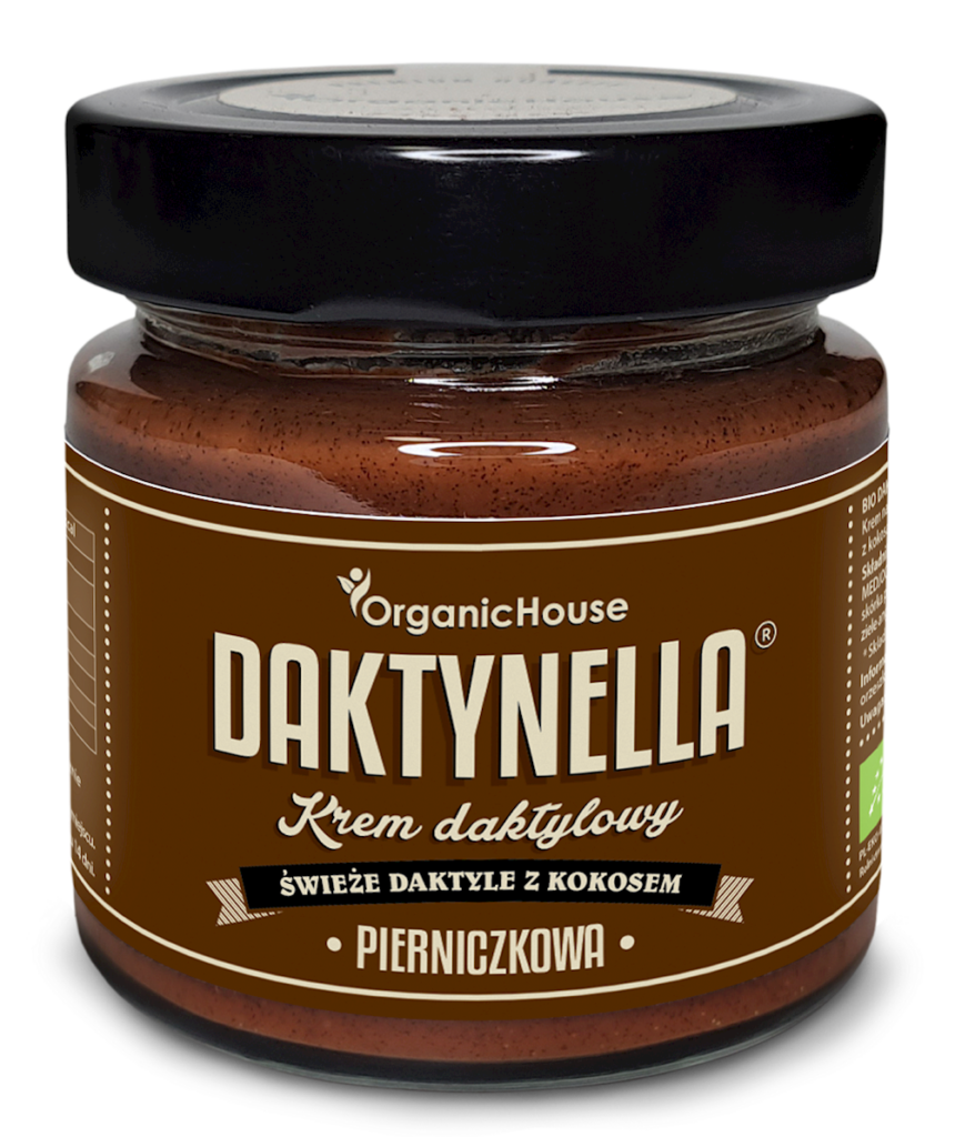 KREM KOKOS – DAKTYLE MEDJOOL – PIERNICZKOWY BEZGLUTENOWY BIO 190 g – ORGANICHOUSE (DAKTYNELLA) (PRODUKT SEZONOWY)