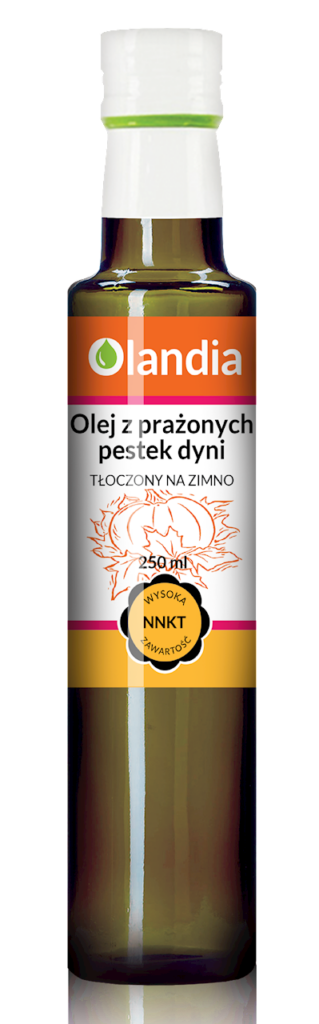 OLEJ Z PRAŻONYCH PESTEK DYNI TŁOCZONY NA ZIMNO 250 ml – OLANDIA