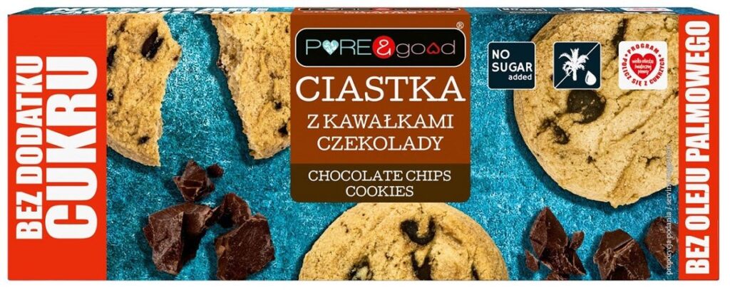 CIASTKA Z CZEKOLADĄ BEZ DODATKU CUKRÓW 135 g – PURE&GOOD