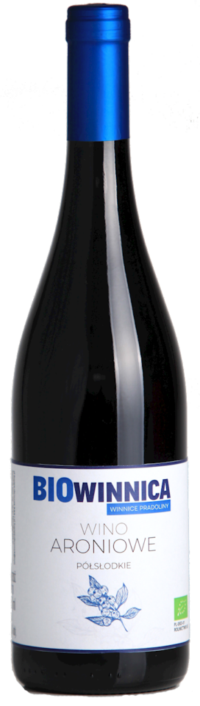 WINO ARONIOWE PÓŁSŁODKIE BIO 750 ml – WINNICE PRADOLINY (BIOWINNICA)