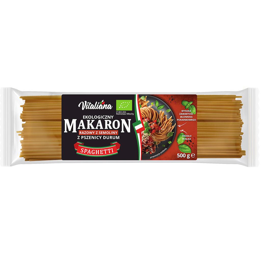 MAKARON (SEMOLINOWY RAZOWY) SPAGHETTI BIO 500 g – VITALIANA