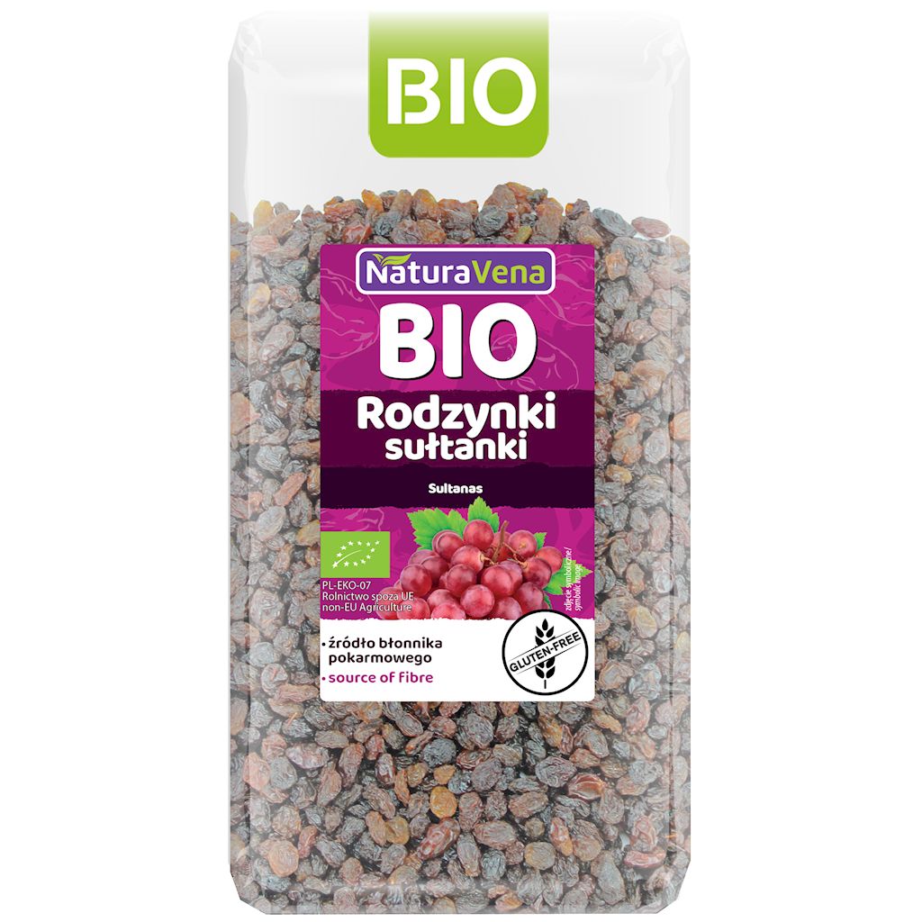 RODZYNKI SUŁTANKI BEZGLUTENOWE BIO 400 g – NATURAVENA
