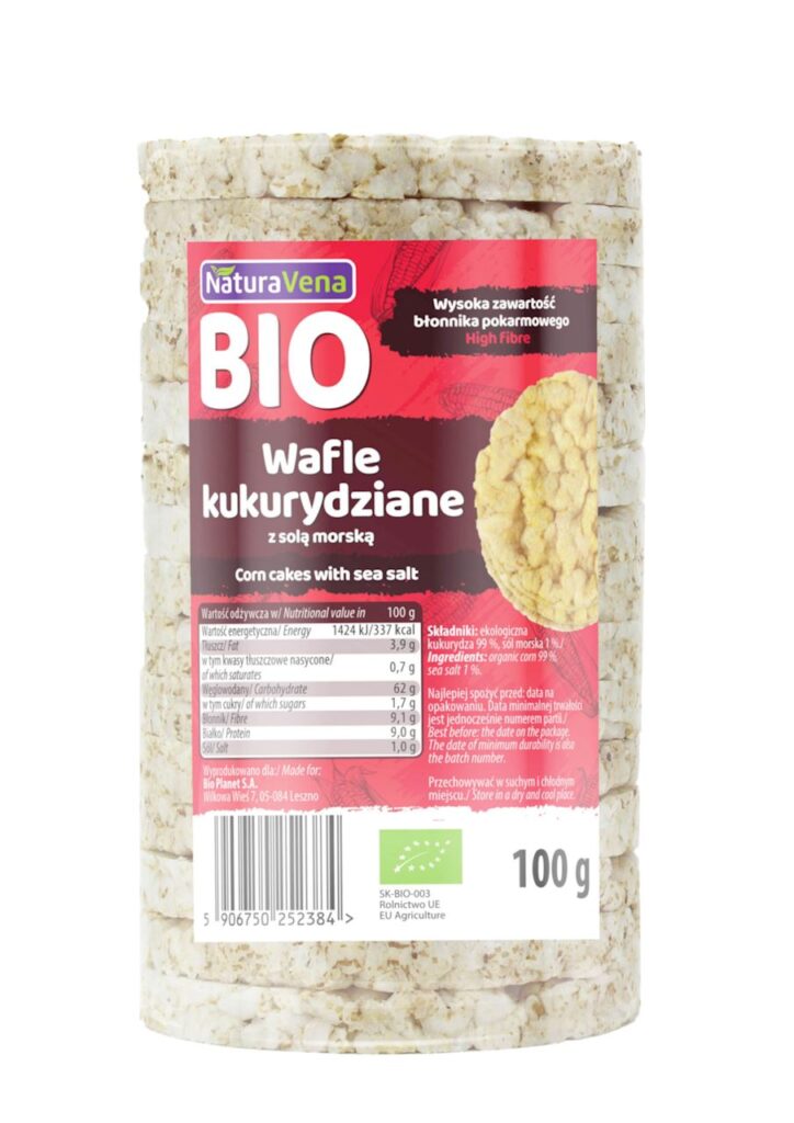 WAFLE KUKURYDZIANE Z SOLĄ MORSKĄ BIO 100 g – NATURAVENA