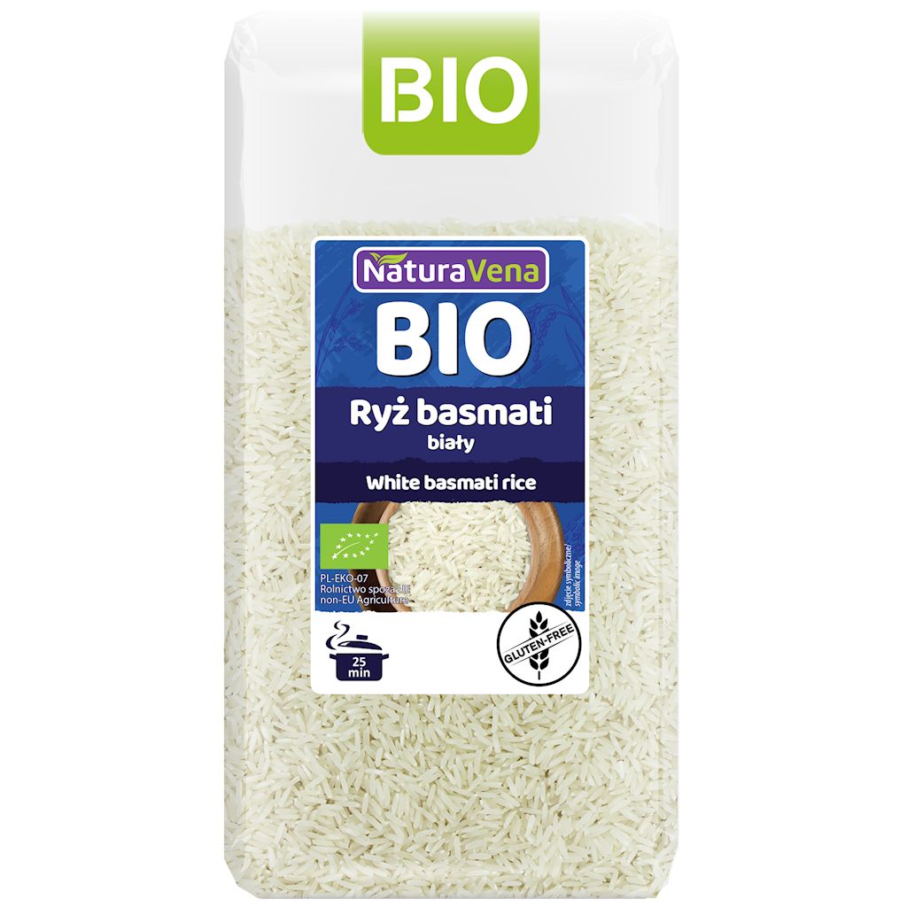 RYŻ BASMATI BIAŁY BEZGLUTENOWY BIO 500 g – NATURAVENA