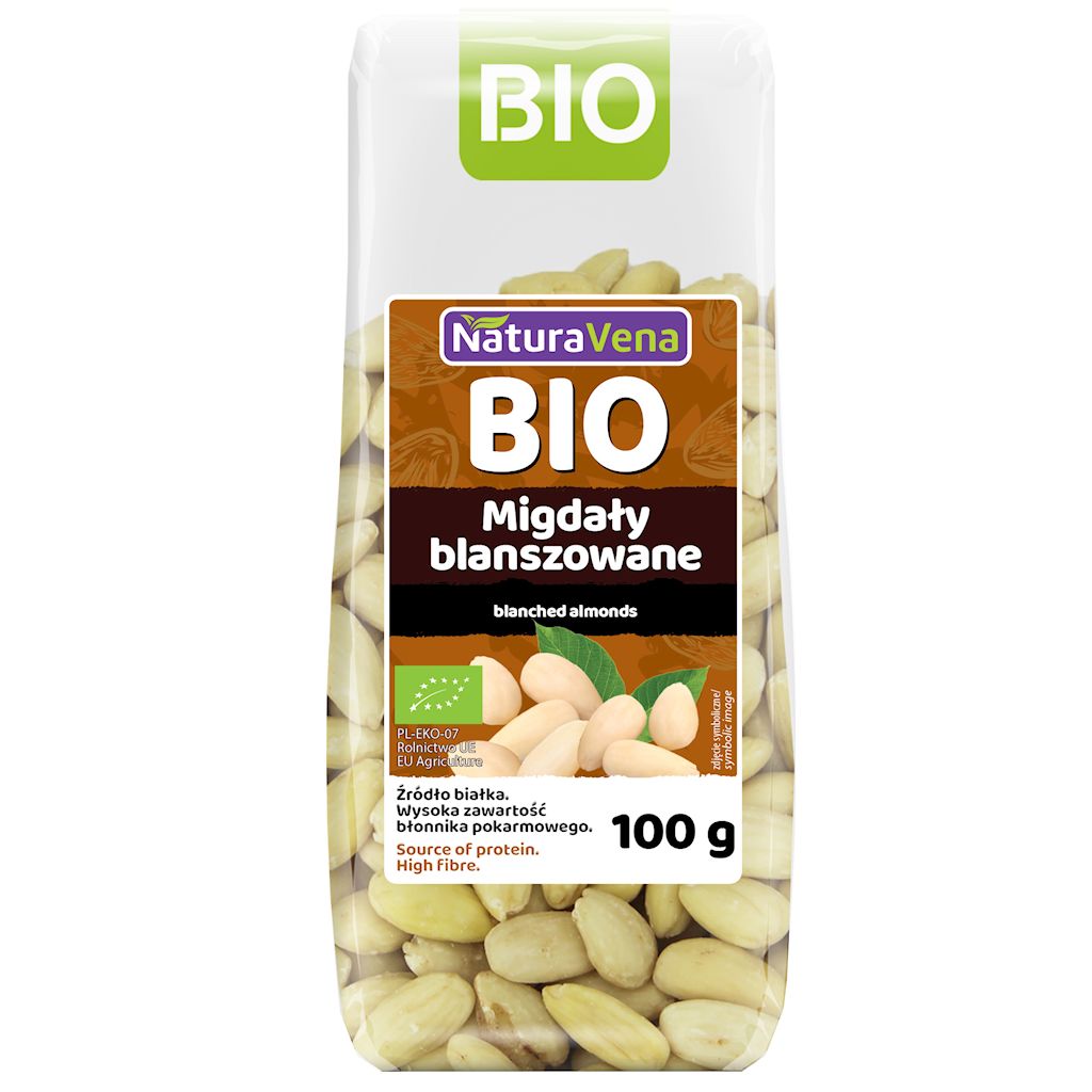 MIGDAŁY BLANSZOWANE BIO 100 g – NATURAVENA