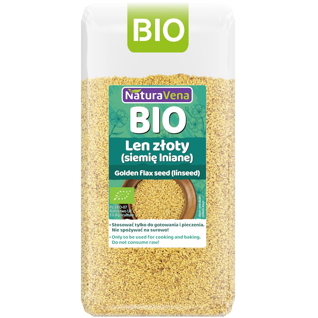 LEN ZŁOTY (SIEMIĘ LNIANE) BIO 500 g – NATURAVENA