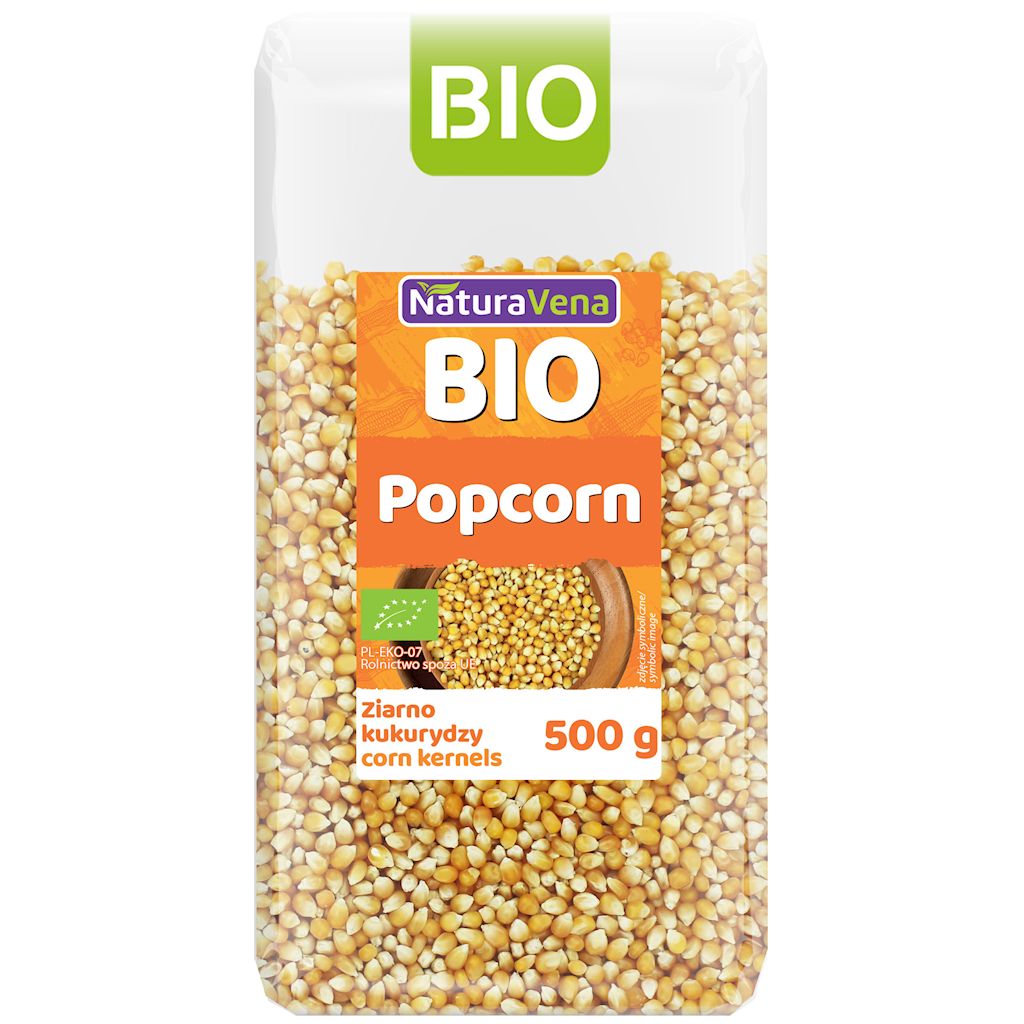 POPCORN (ZIARNO KUKURYDZY) BIO 500 g – NATURAVENA