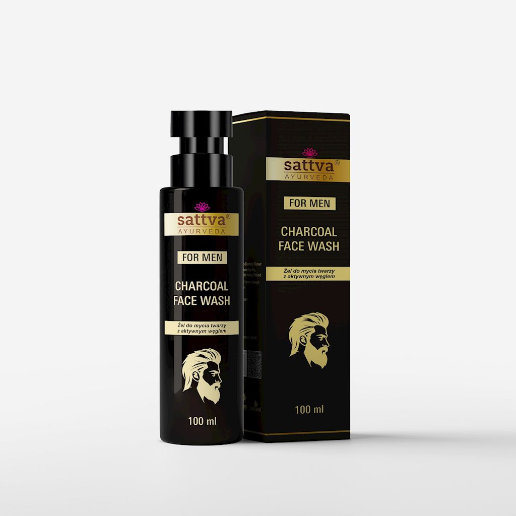 ŻEL DO MYCIA TWARZY Z AKTYWNYM WĘGLEM 100 ml – SATTVA (AYURVEDA)