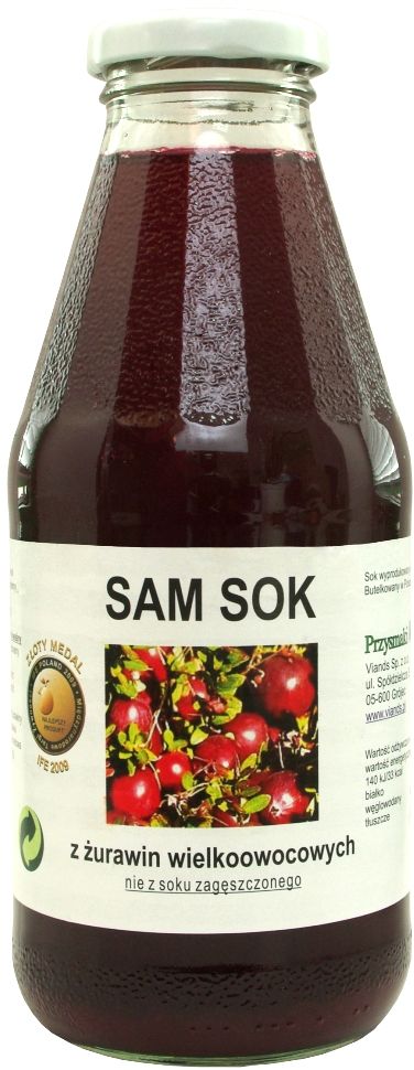 SOK Z ŻURAWINY WIELKOOWOCOWEJ NFC 500 ml – VIANDS (SAM SOK)