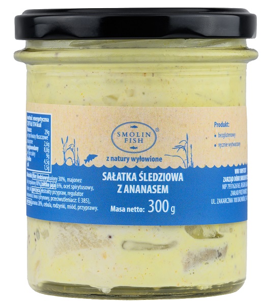 SAŁATKA ŚLEDZIOWA Z ANANASEM 300 g – SMOLIN FISH (NA ZAMÓWIENIE)