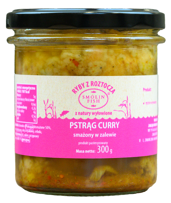 PSTRĄG SMAŻONY W ZALEWIE CURRY 300 g – SMOLIN FISH (NA ZAMÓWIENIE)